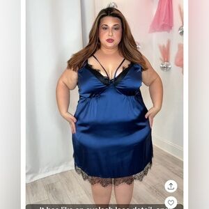 Plus Ribbon and Lace Trim Nightie